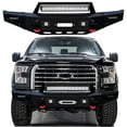 thumbnail image 1 of Vijay Compatible with 2015-2016-2017 Ford F150 Front Bumper Textured Black Steel with Lights and D-rings, 1 of 9