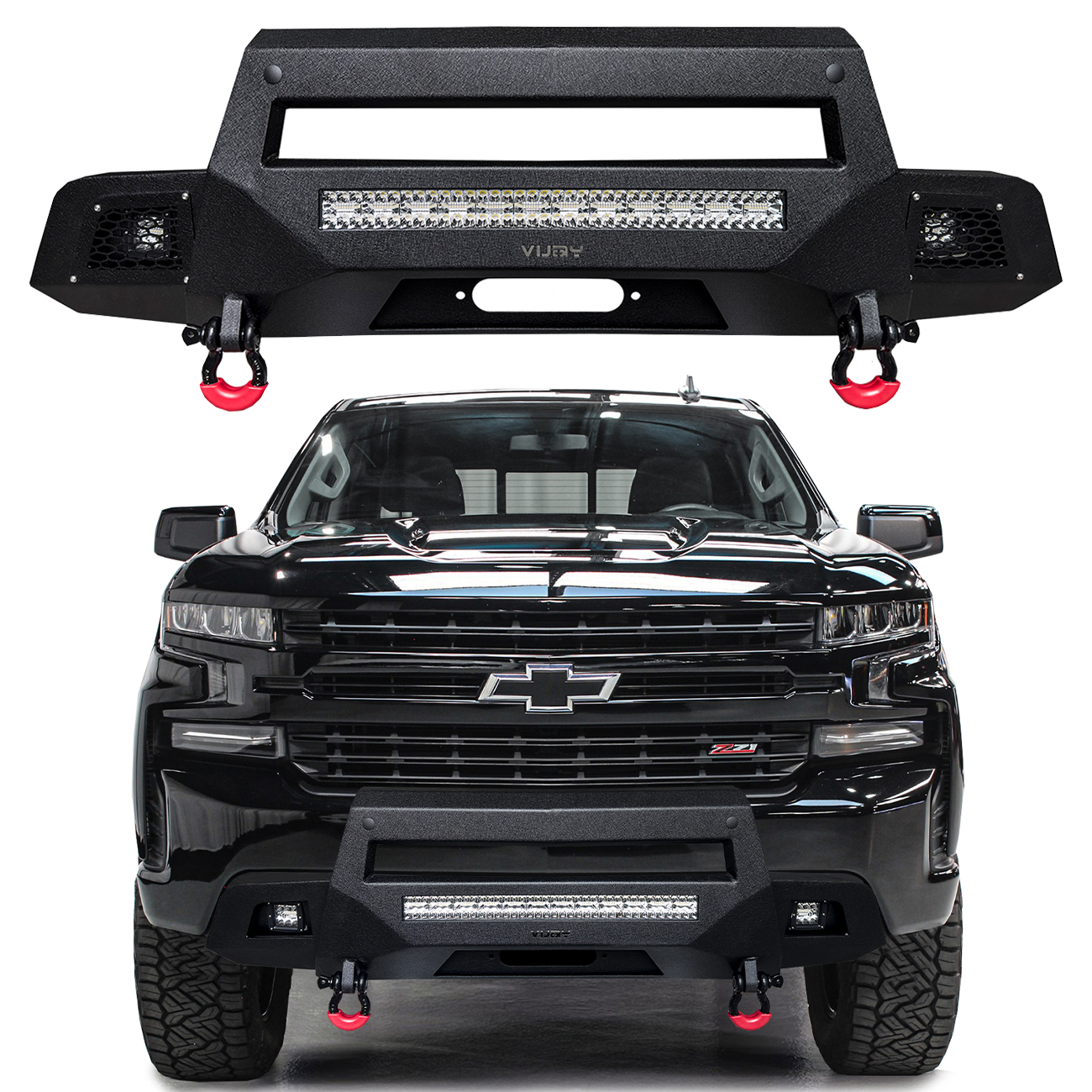 Auto-summer Front Bumper Grille & Black Trim Set For 2019-2022 Chevrolet Silverado 1500 – Direct Replacement