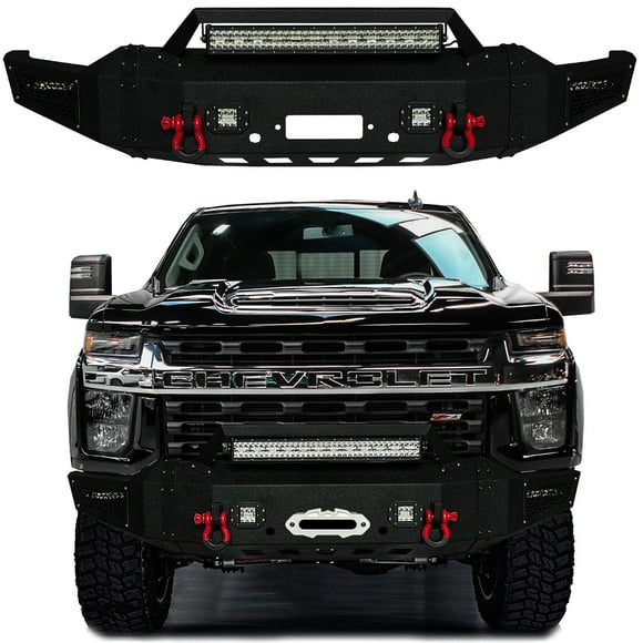 Vijay Front Bumper for 2020-2023 Chevy Silverado 2500/3500 with Winch Plate and LED Lights