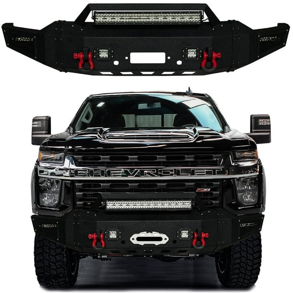 Vijay Front Bumper for 2020-2023 Chevy Silverado 2500/3500 with Winch Plate and LED Lights