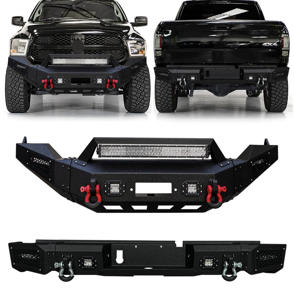 Heavy Duty Steel Bumpers for 20132018 Dodge Ram 1500 with Winch Seat