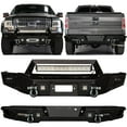 thumbnail image 1 of Vijay Compatible with 2009-2010-2011-2012-2013-2014 Ford F150 Front and Rear Bumper Textured Black Steel with Lights and D-rings, 1 of 12