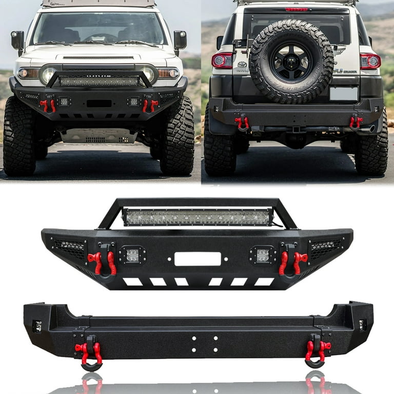 Vijay Front and Rear Bumpers Fits 2007-2014 Toyota FJ Cruiser with Spare  Tire Rack 