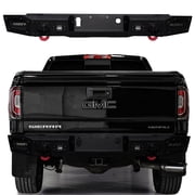 Vijay Compatible with 2014-2015-2016-2017-2018 Chevrolet Silverado 1500/GMC Sierra 1500 Rear Bumper Textured Steel with Lights and D-rings