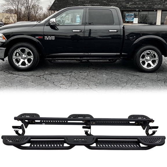 Vijay Running Boards Compatible with 2009-2010-2011-2012-2013-2014-2015-2016-2017-2018 Dodge Ram 1500 Crew Cab Bolt-on Side Steps Rails Steel Nerf Bars