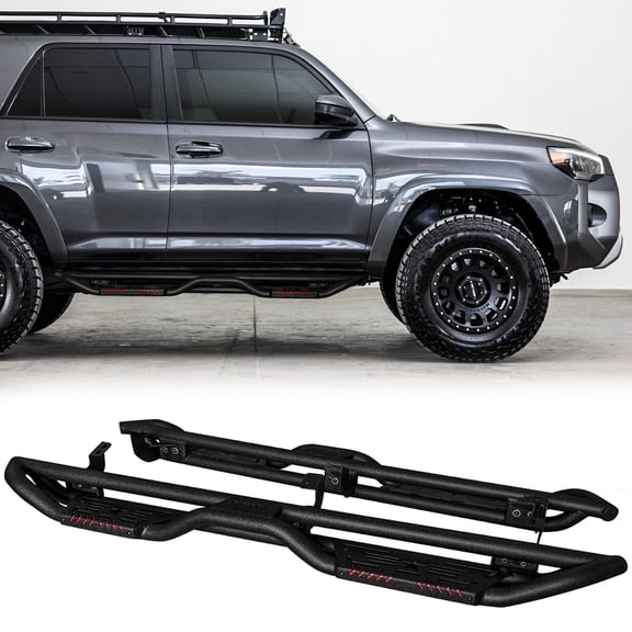 Vijay Running Boards Compatible with 2010-2025 Toyota 4Runner Trail Edition, 2014-2025 Toyota  4Runner SR5/TRD Pro (4-Door) Bolt-on A Pair Side Steps Rails Steel Nerf Bars