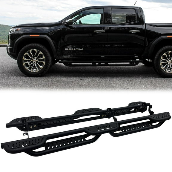 Vijay Running Boards Compatible with 2015-2016-2017-2018-2019-2020-2021-2022-2023-2024-2025-2026 Chevy Colorado Crew Cab 4-Door Bolt-on Side Steps Rails Steel Nerf Bars