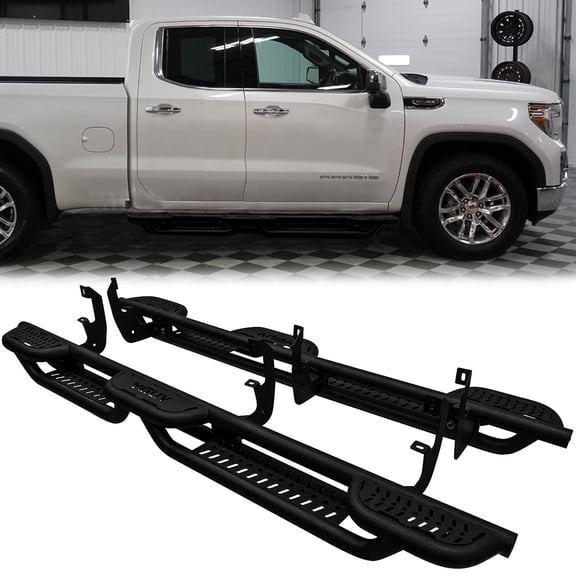 Vijay Running Boards Compatible with 2019-2020-2021-2022-2023-2024-2025-2026 GMC Sierra 2500HD/3500HD Extended Cab A Pair Bolt-on Side Steps Rails Steel Nerf Bars