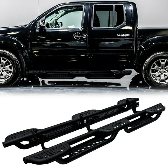 Vijay Running Boards Compatible with 2005-2025 Nissan Frontier Crew Cab 4-Door Bolt-on Side Steps Rails Steel Nerf Bars