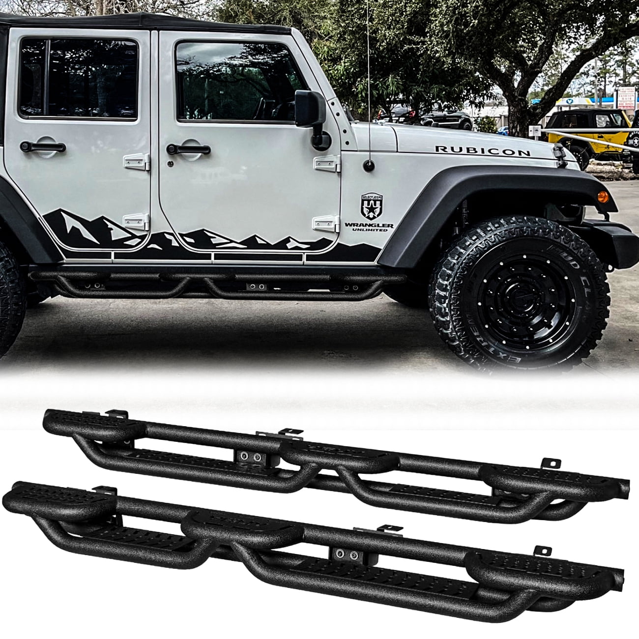Vijay Running Boards Compatible with 2007-2017 Jeep Wrangler JK 4-Door ...