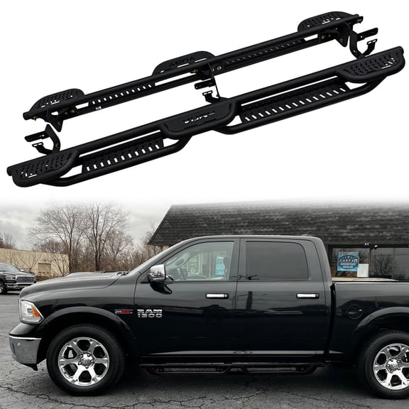 Vijay Running Boards Compatible with 2010-2024 Dodge Ram 2500 / 3500 Crew Cab Steel Bolt-on Side Steps Rails Nerf Bars