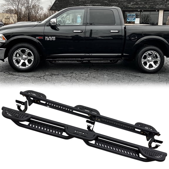 Vijay Running Boards Compatible with 2019-2020-2021-2022-2023-2024 Dodge Ram 1500 Classic Crew Cab Bolt-on Side Steps Rails Steel Nerf Bars