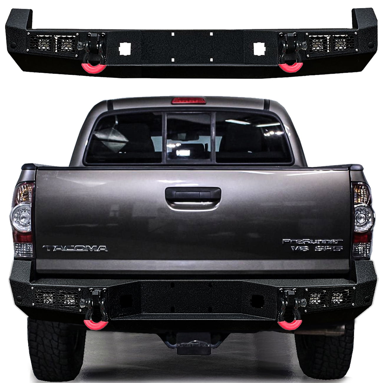 Vijay Steel Rear Bumper with Spotlights for 20052015 Toyota