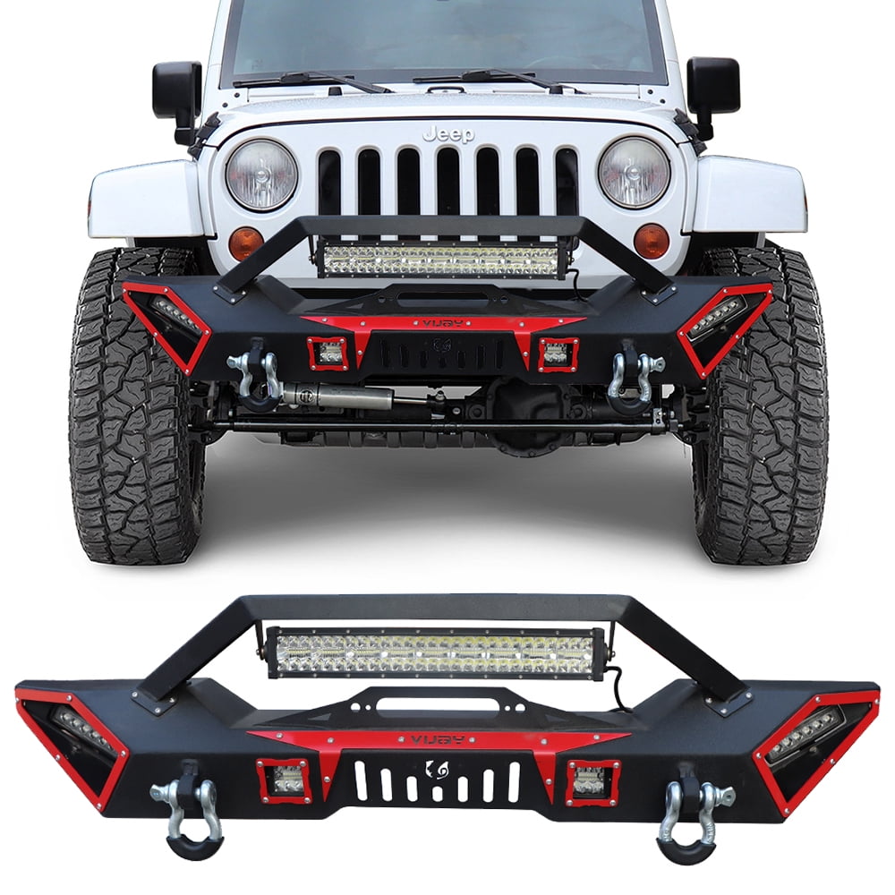 Front Bumper End Caps Set For 1997-2006 Jeep Wrangler - Left & Right Black Textured