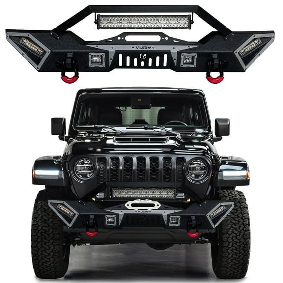 Vijay Steel Front Bumper Kit Fits 2007-2017 Jeep Wrangler JK /JKU