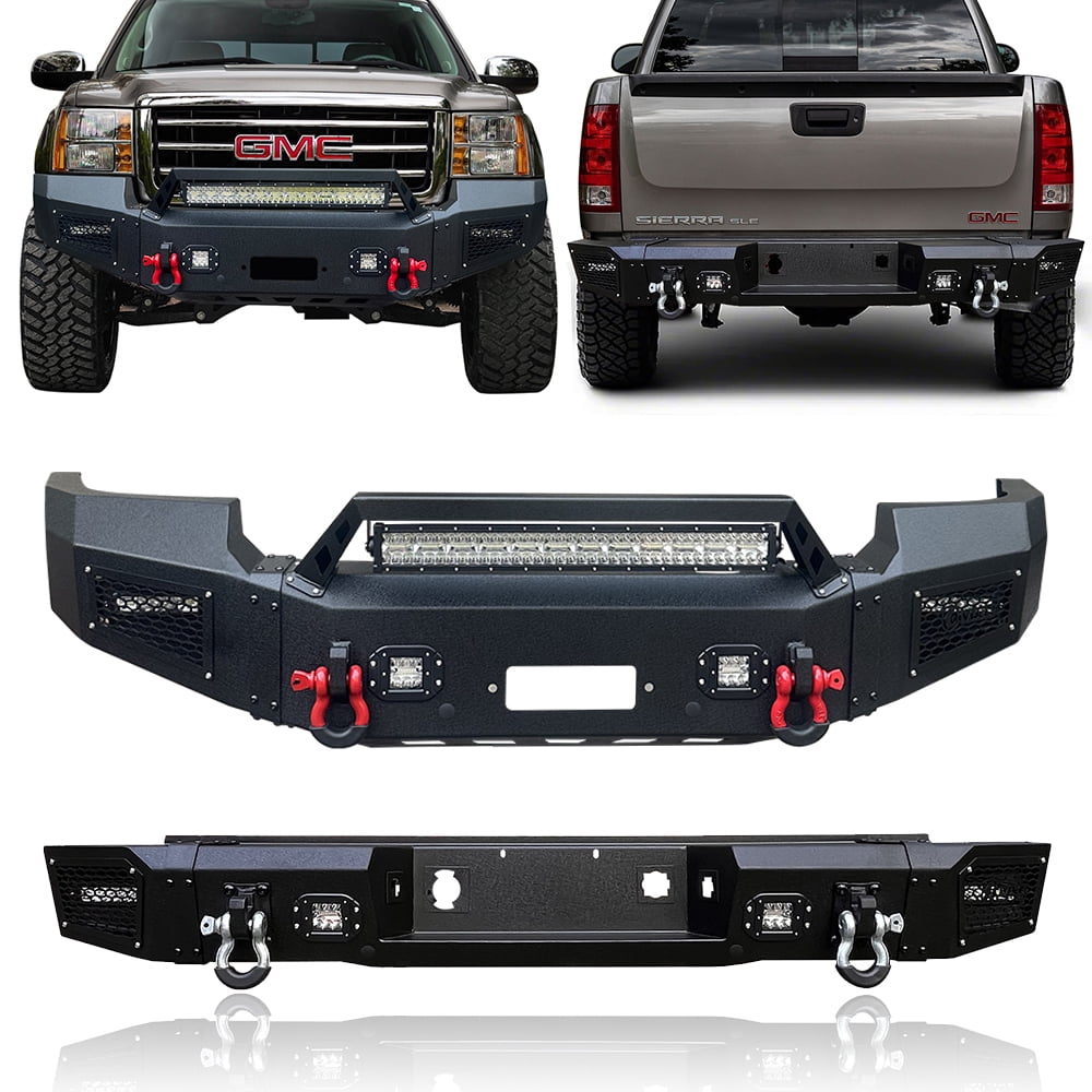 Vijay Steel Front Rear Bumper Compatible with 20072013 GMC Sierra 1500