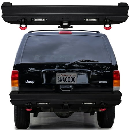 Vijay Steel XJ Rear Bumper with Lights Fits 1984-2001 Jeep Cherokee XJ