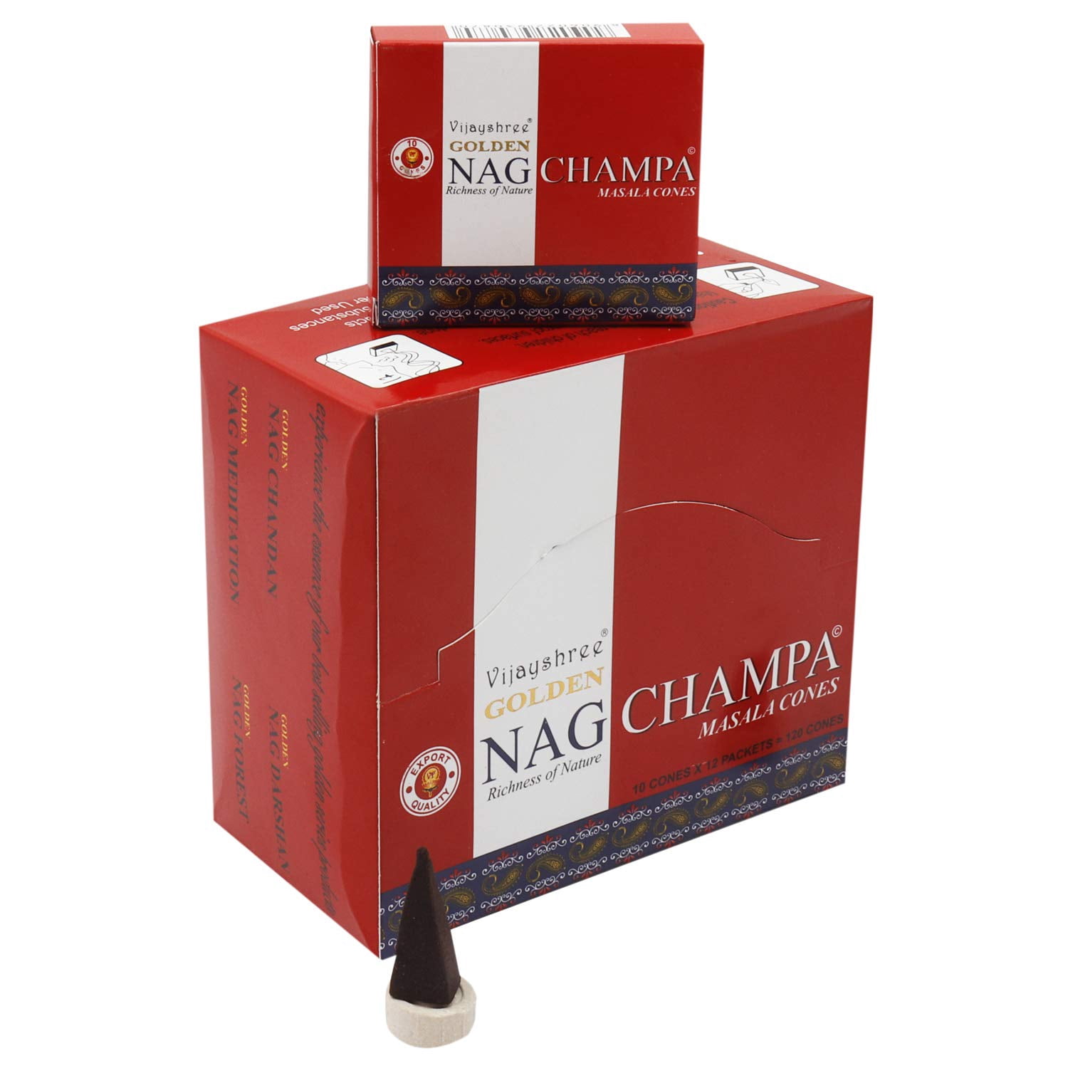 Vijayshree Agarbathi Golden NAG Champa Wierook Sticks 15G X 12