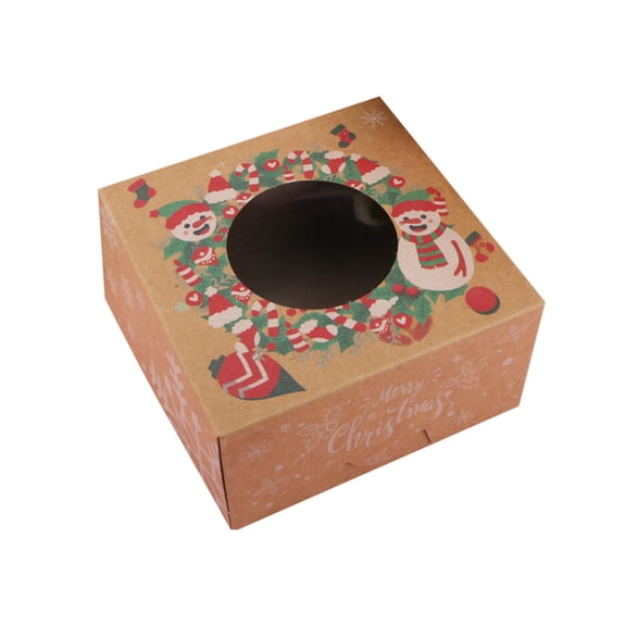 Vikakiooze 1/6/12pc Christmas Baking Snack Box Packaging Paper Box Packaging Christmas Cake Packaging Gift Box 2023