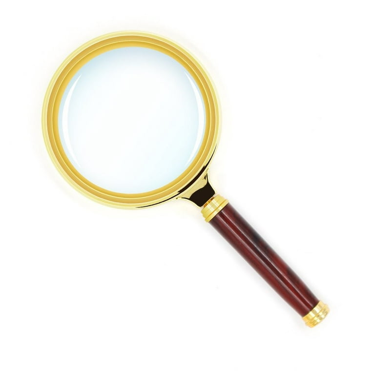 Vikakiooze 10X Antique Mahogany Handle Magnifier Reading Magnifying Glass  for Reading