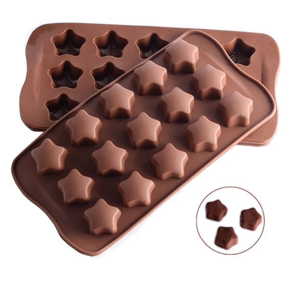 Vikakiooze 15 Holes Silicone Mold For Chocolate, Cake, Jelly, Pudding, Star Shape