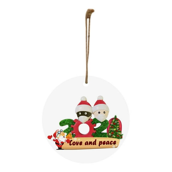 Vikakiooze 1PC 2023 Christmas Ornament Santa Wearing A Face Mask Decorate Christmas tree 2023