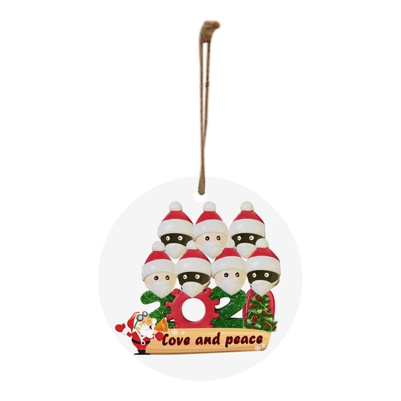 Vikakiooze 1PC 2023 Christmas Ornament Santa Wearing A Face Mask Decorate Christmas tree 2023