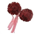 thumbnail image 1 of Vikakiooze 1Pair Rose Flower Window Curtain Tieback Buckle Clamp Hook Fastener Red, 1 of 4