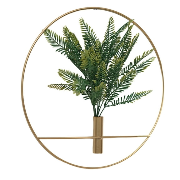 Vikakiooze 1Pcs Wall Plant Decor Round Artificial Plants With Metal Round Hanging Hoop For Decor