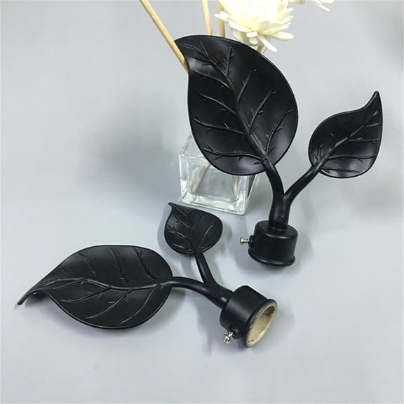 Vikakiooze 1pcs Curtain Rod Finials Leaf Shaped Curtain Rod End Drapery Rail Pole Head Cap