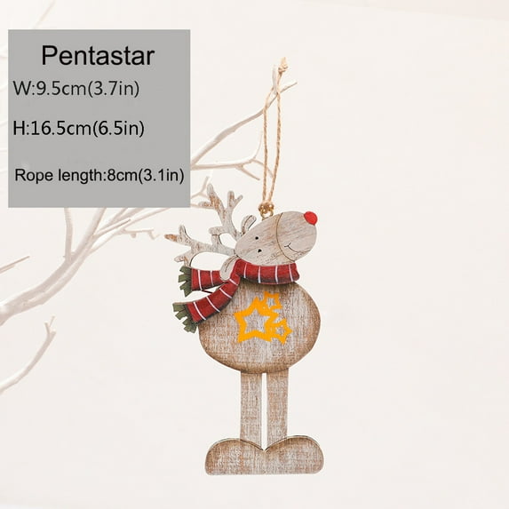 Vikakiooze 2022 2Pcs Christmas Wooden Tree Pendants DIY Ornaments For Christmas Party Decoration Christmas Decorations