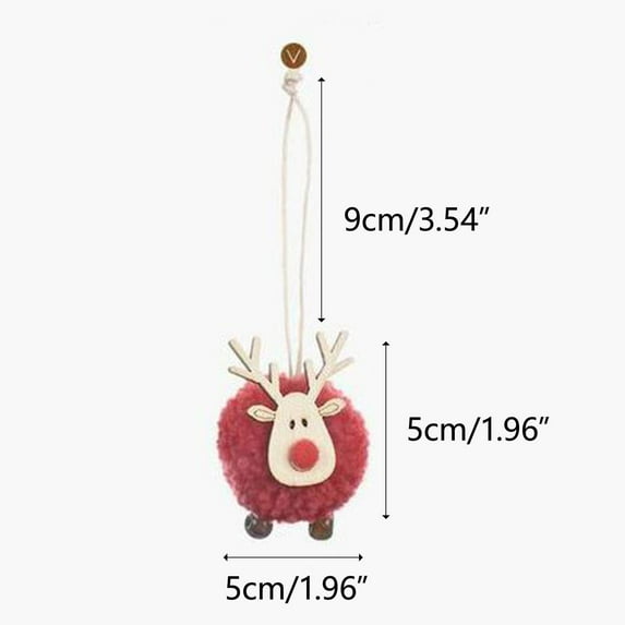 Vikakiooze 2022 6PC Christmas Tree Decorations Small Accessories Fabric Christmas Deer Plush Doll Pendant