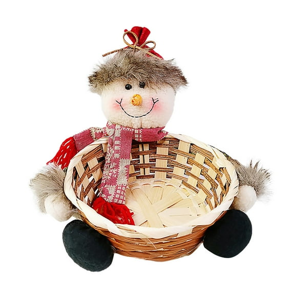 Vikakiooze 2022 Christmas Candy Storage Basket Decoration Santa Claus Storage Basket Gift Large