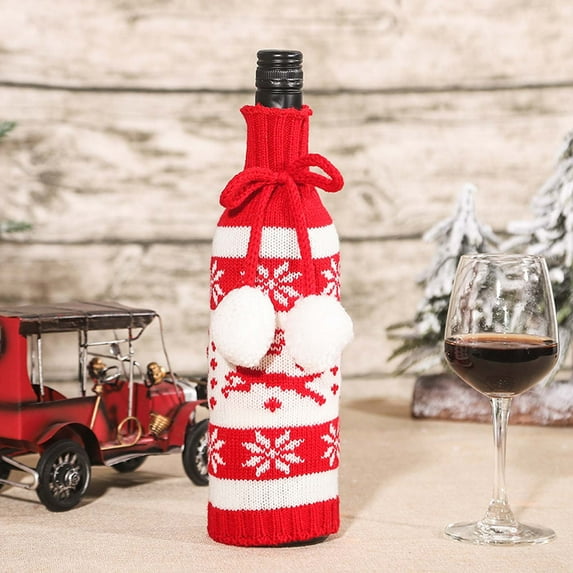 Vikakiooze 2022 Christmas Table Decoration Christmas Holiday Table Wine Bottle Set Christmas Decorations