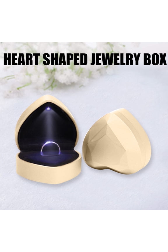 2022 Heart Shaped Ring Protection Box Drop Resistant Solid Color at Dressing Table
