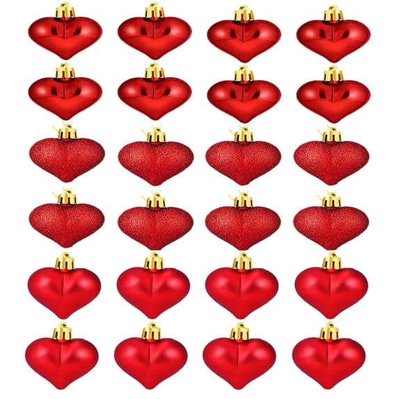 Vikakiooze 2022 Home Decor Clearance 24Pcs Valentine Decorations Heart Shaped Ornaments Romantic Valentine's Day Gifts