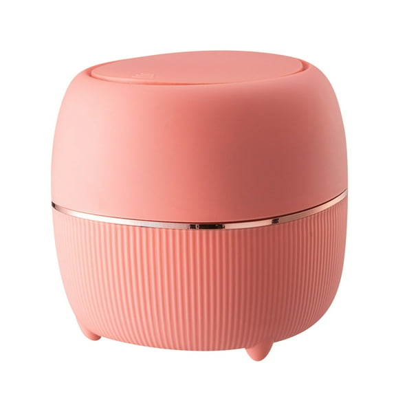 Vikakiooze 2022 Mini Desktop Bin With Lid Round Press Type With Removable Inner Plastic Small Trash Can For Bathroom Vanity Table Waste