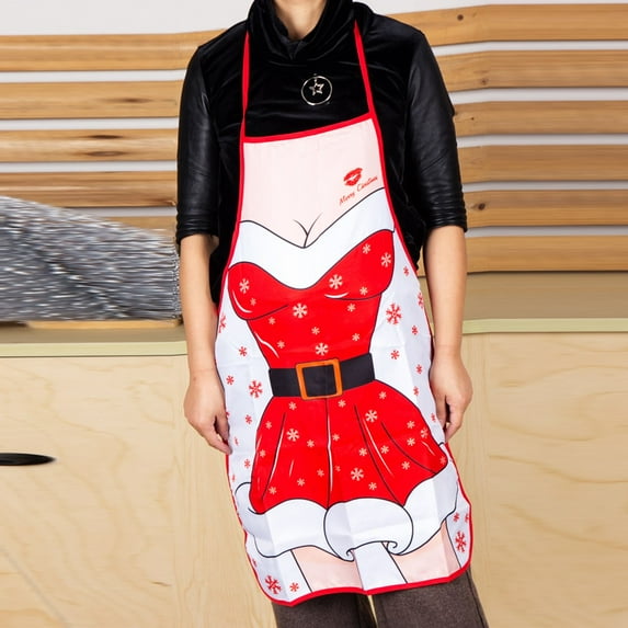 Vikakiooze 2022 Printed Christmas apron washable Christmas bar restaurant waiter decoration
