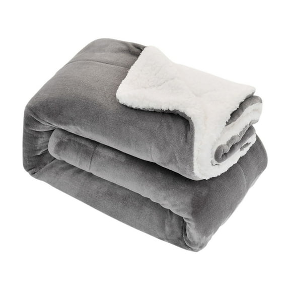Vikakiooze 2022 Throw Blanket for Couch Grey 63x51in Thick Flannel Lamb Wool Composite Double Blanket Leisure Blanket Gift Fluffy Fuzzy Blankets for Bed Sofa