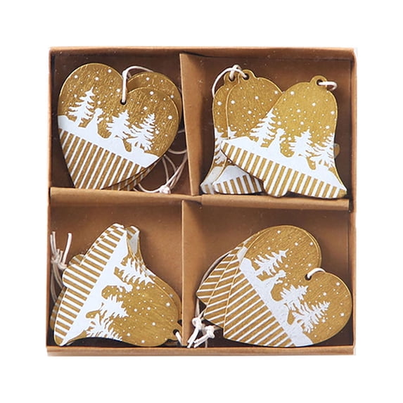 Vikakiooze 2022 Wooden Pendants Embellished With Wooden Ornaments Christmas Gift Tags