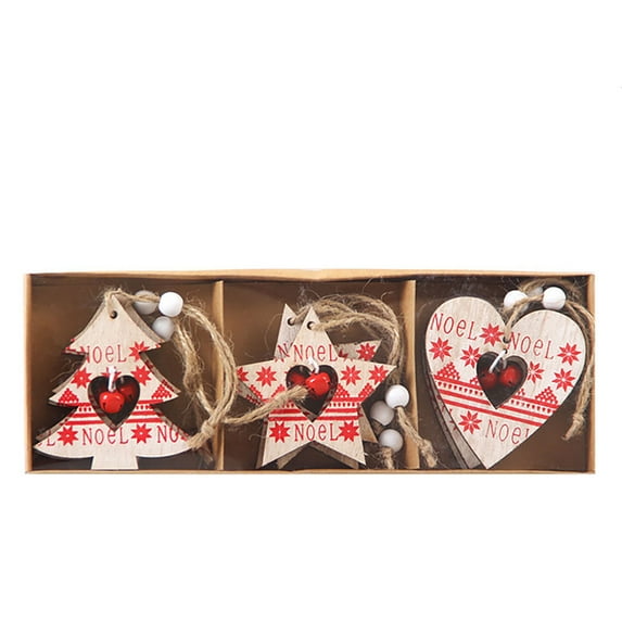 Vikakiooze 2022 Wooden Pendants Embellished With Wooden Ornaments Christmas Gift Tags