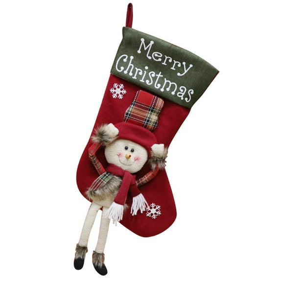 Vikakiooze 2023 Candy Bag Christmas Gifts Tree Ornament Stocking Santa Claus Snowman Sock Decor