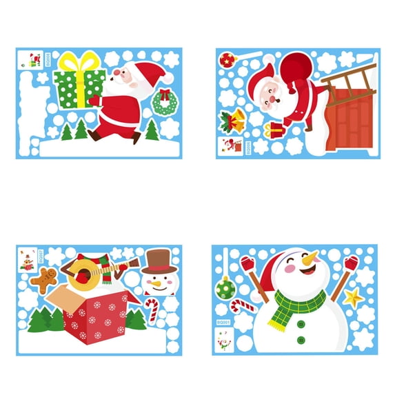 Vikakiooze 2023 Christmas Electro Stickers Snowflake Set Door Window Glass Stickers