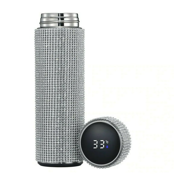 Vikakiooze 2023 Creative Diamond Thermo Bottle Water Bottle Stainless Steel Smart display 500ml