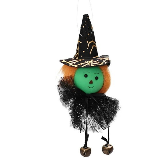 Vikakiooze 2023 Halloween Decorations Halloween Venue Layout Props Cartoon Gauze Skirt Bell Pendant Ghost Witch Pendant