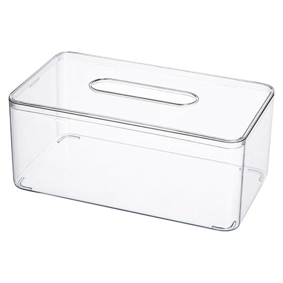 Vikakiooze 2023 Home Storage and Organization Living Room Napkin Storage Box Fashion Design Transparent Container Large Capacity Multifunction Napkin Box For Home