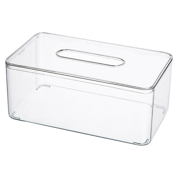 Vikakiooze 2023 Home Storage and Organization Living Room Napkin Storage Box Fashion Design Transparent Container Large Capacity Multifunction Napkin Box For Home