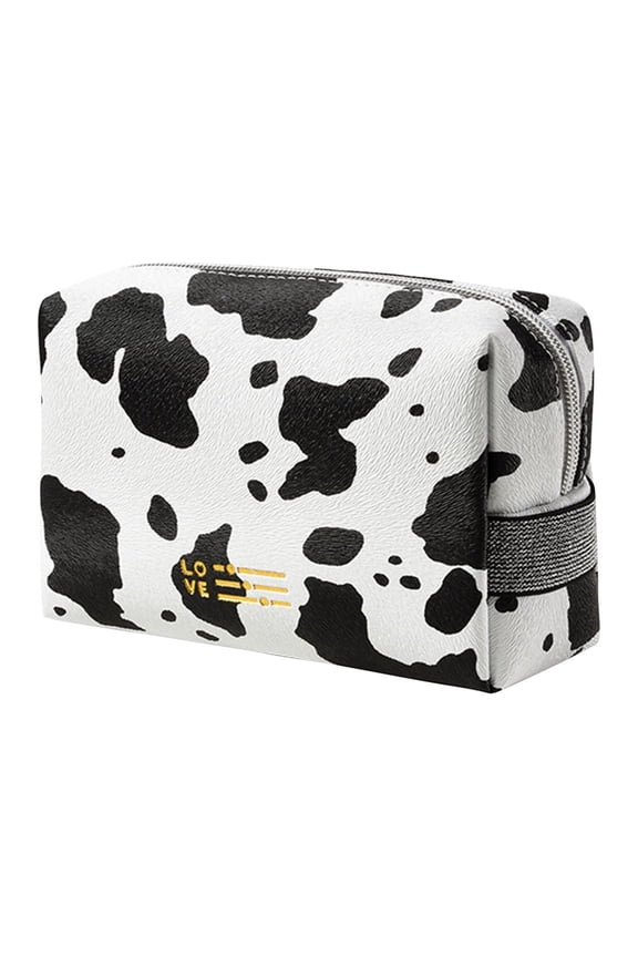 2023 Home Storage and Organization Ma ke up Bag Ins Wind Cow Pattern Portable Ma ke up Bag Travel Out Milk Pattern Cos-metics Storage B a g