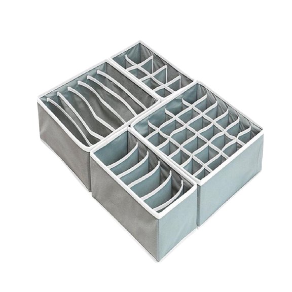 Vikakiooze 2023 Home Storage and Organization 4PCS Washable Grids Wardrobe Clothes Organizer Jeans Compartment Storage Box