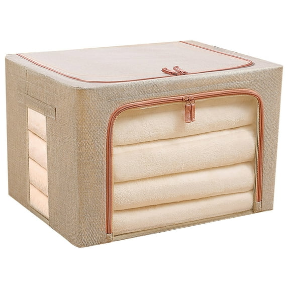 Vikakiooze 2023 Home Storage and Organization Cotton Linen Cloth Art Folding Clothes Storage Cloth Art Storage Box 24L
